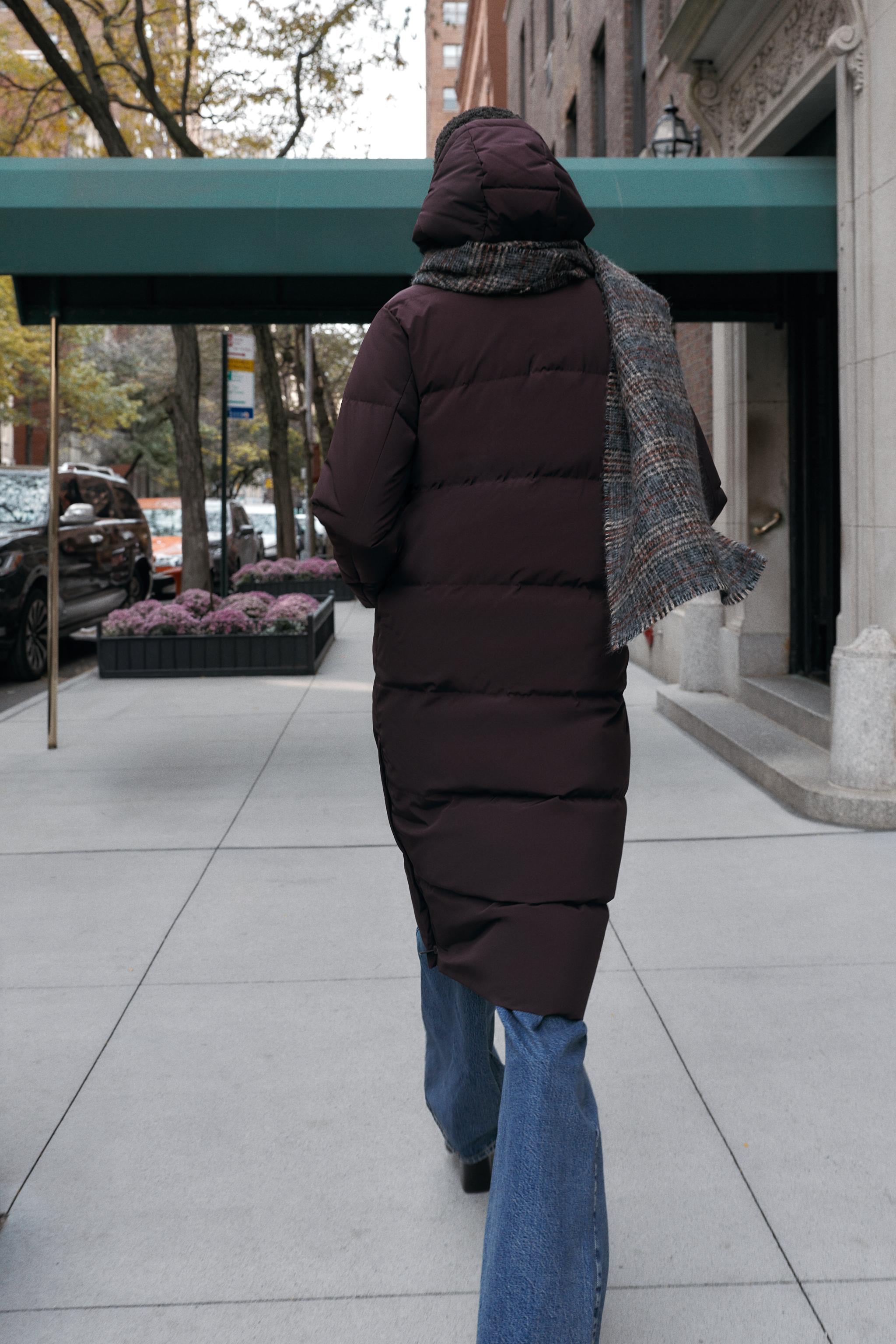 DOUDOUNE LONGUE À CAPUCHE DÉPERLANTE COUPE-VENT